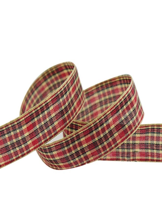 Ornerx Christmas Ribbon Classic Plaid for Gift Wrapping 1" x 50 yd - Image 1